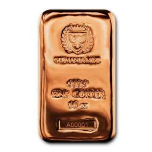 GERMAN MINT 999.9 純銅 10オンスバー Germania Mint - 10 oz Cu 999.9 pure copper Cast Bar