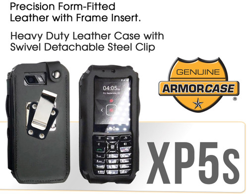Sonim XP5s Black Leather Case With Belt Clip (Sonim-XP5s-Case)