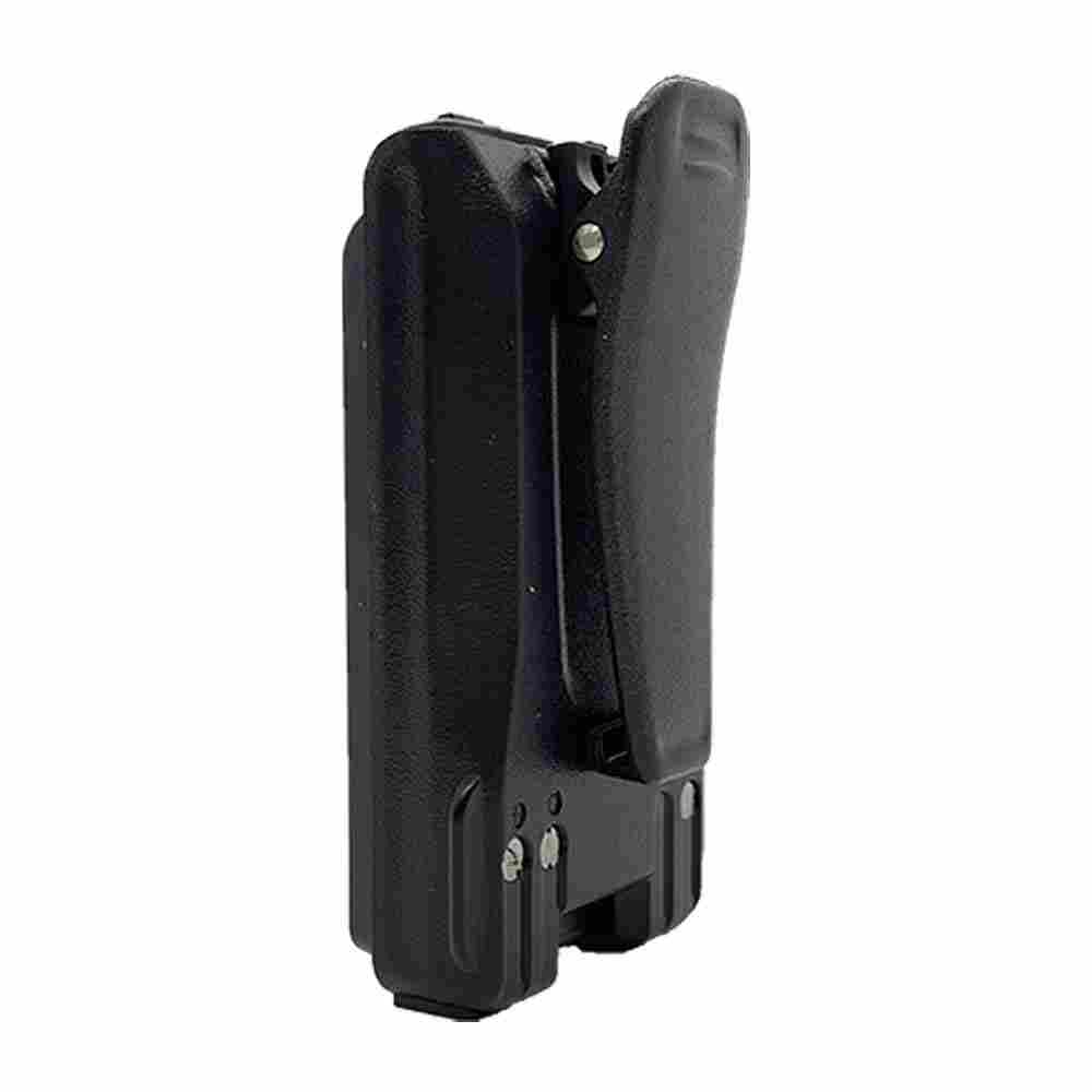 iCom spring loaded belt clip works with the BP-265 and BP-264 batteries.  These are for models IFC3001 and 4001
