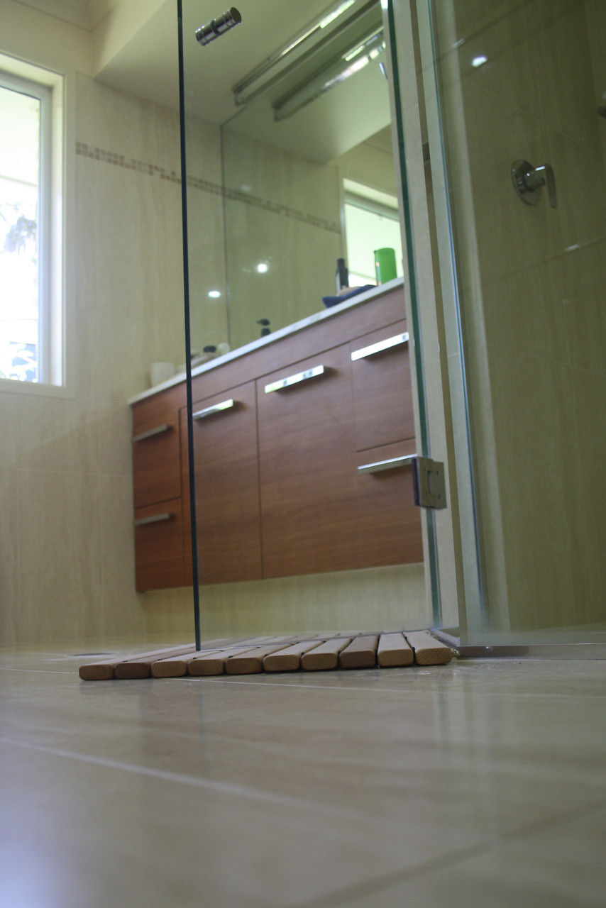 Cedar Slimline Bath Mat Medium Wood Low Profile Bath Mats Australia