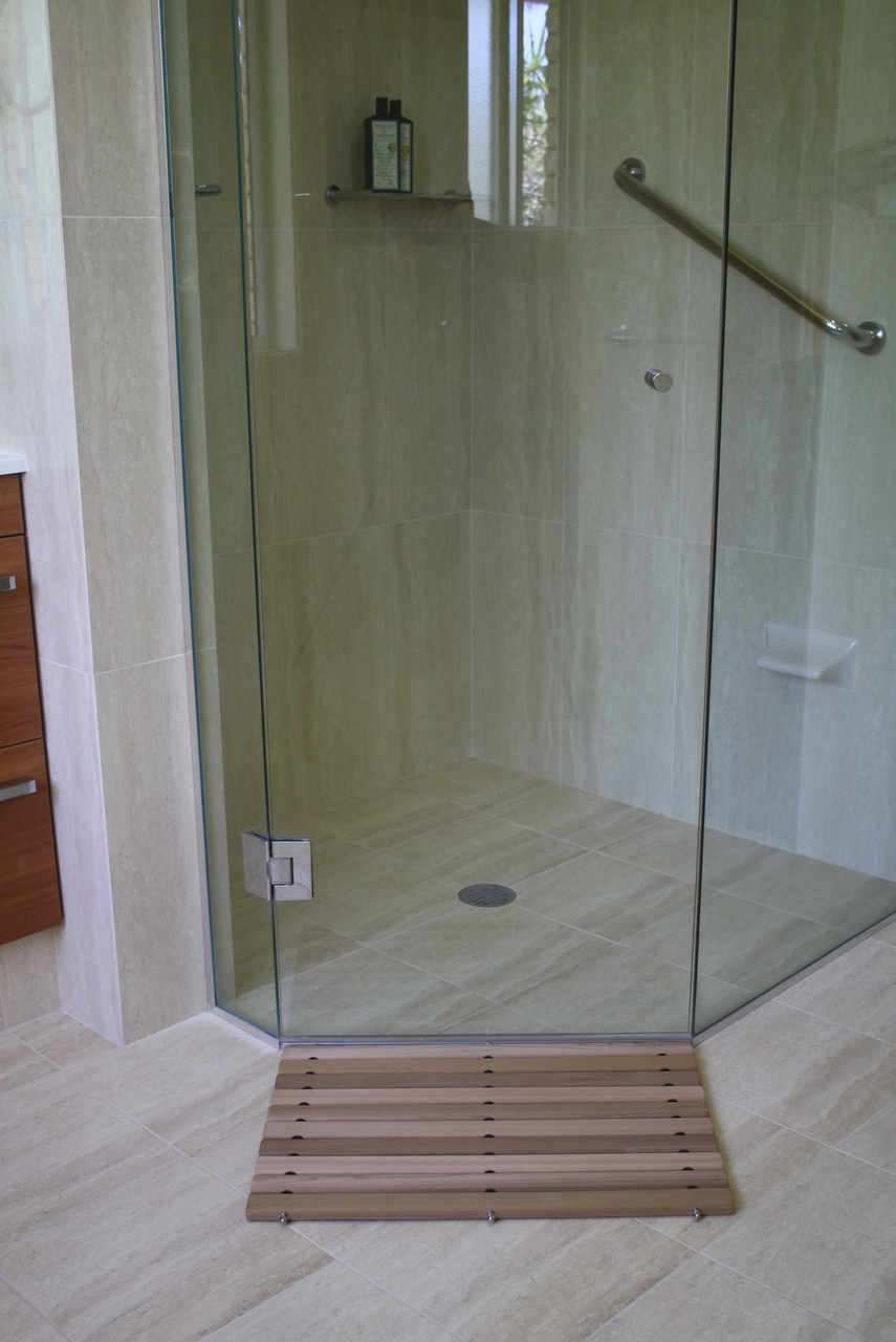 Cedar Slimline Bath Mat Medium Wood Low Profile Bath Mats Australia