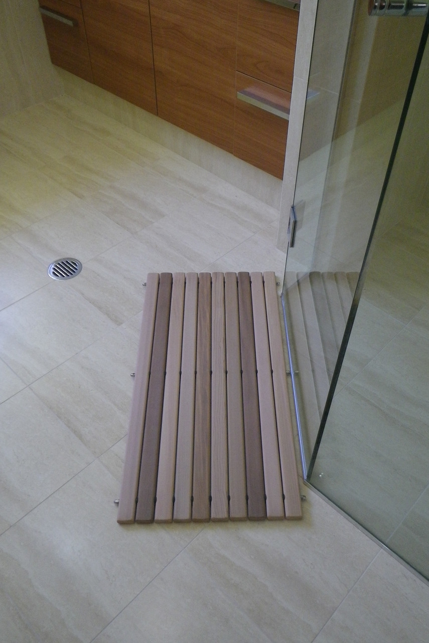 Cedar Slimline Bath Mat Medium Wood Low Profile Bath Mats Australia