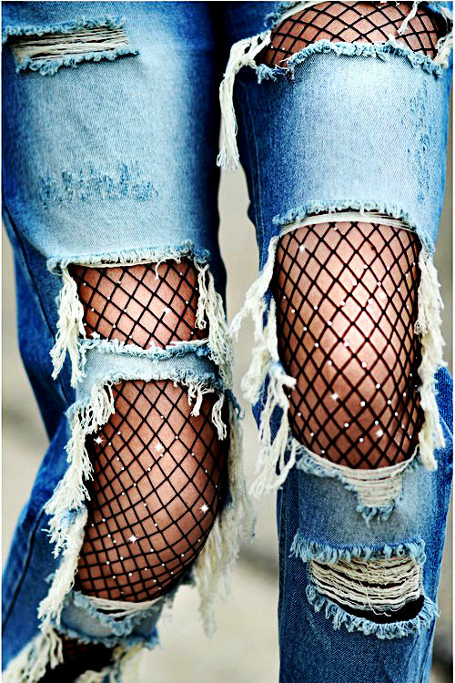 Rhinestone Fishnet Pantyhose