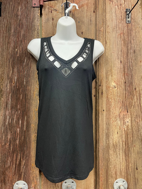 0SBC LASER CUT V NECK TANK Plus