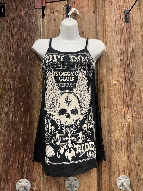 OSBC LACE BACK PRINTED TANK  OSBC LACE BACK PRINTED TANK