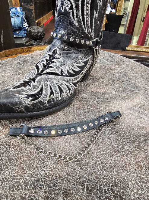 Skinny Strap Boot Bling (Black)