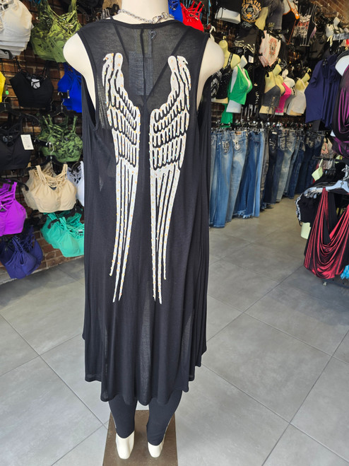 Sleeveless Cardigan with Wings