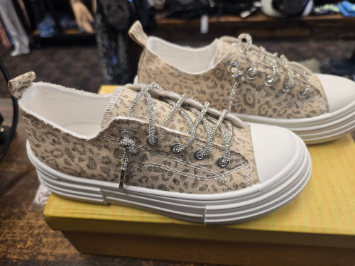 Bling Leopard Print Sneakers 