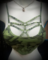 OSBC 100% Swarovski Green Camo Spider Bra 