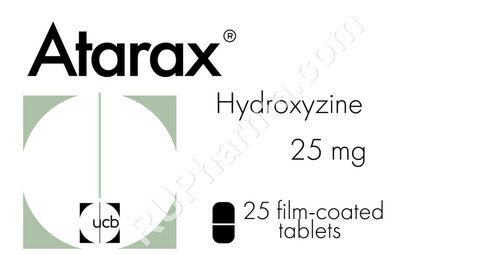 Buy ATARAX (Hydroxyzine, Vistaril) 25 mg/tab, 25 tabs/pack