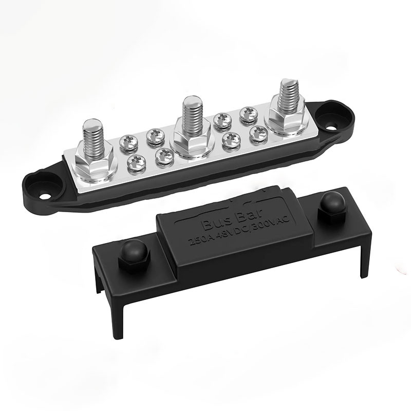 Bus Bar – 3x M8 Stud, 10x Screw Terminal Power Distribution Block for ...