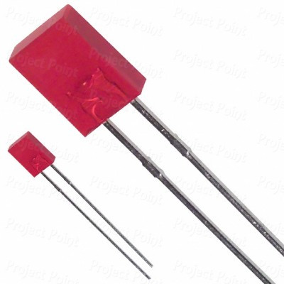 5mm Rectangle Red LED Through Hole Flat Top LED | Evelta