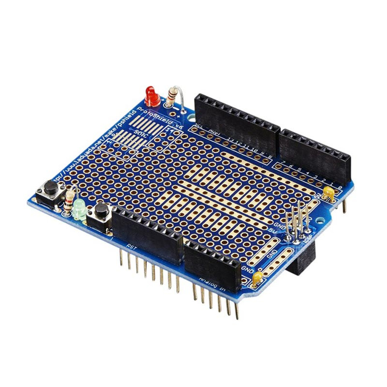 Adafruit Proto Shield for Arduino Unassembled Kit - Stackable [Version R3]  : ID 2077 : $9.95 : Adafruit Industries, Unique & fun DIY electronics and  kits