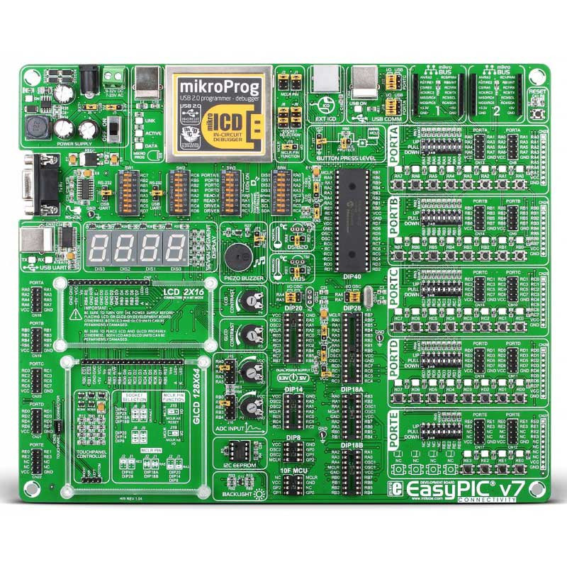 Buy MIKROE-798 - MikroE | EasyPIC v7 Development Board | Evelta