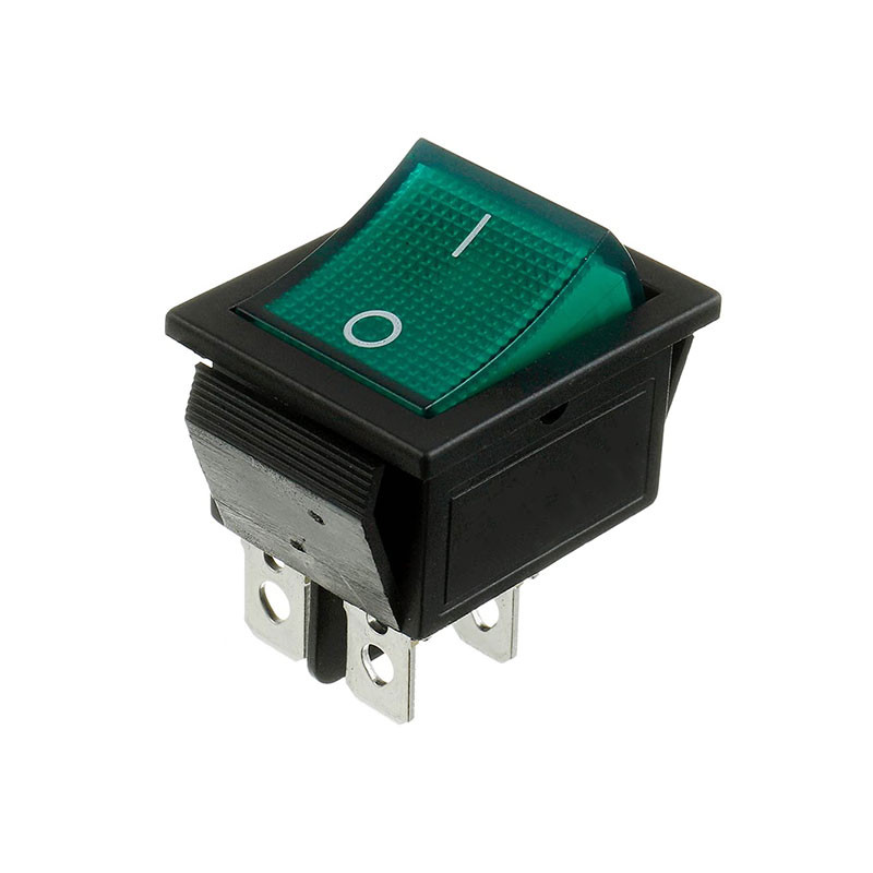 Green Illuminated On-off Rectangle Rocker Switch 220v Dpdt 2 Green ...