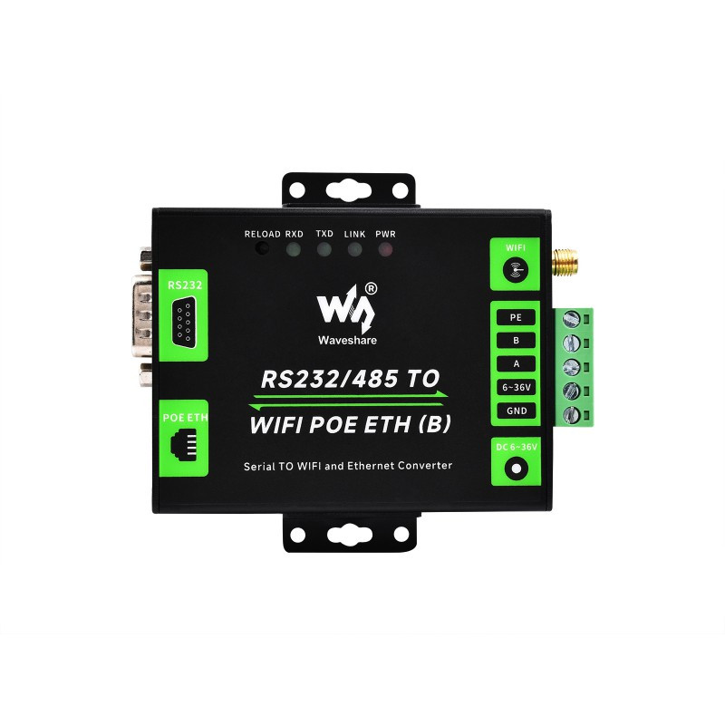 Industrial Grade Serial Server RS232/485 To WiFi and POE Ethernet ...