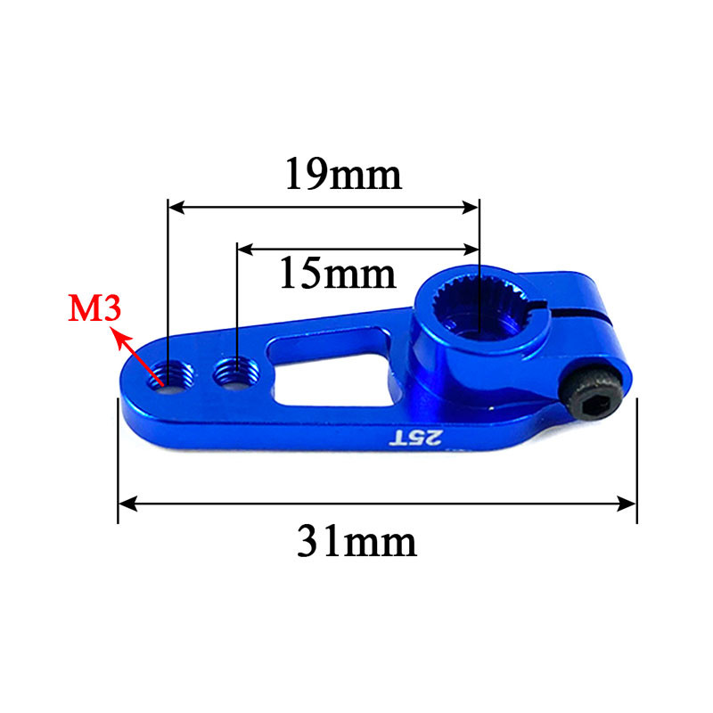 NHX RC 25T M3 CNC Aluminum Servo Horn Arms Black – Fits Futaba/Savox, 697067504918