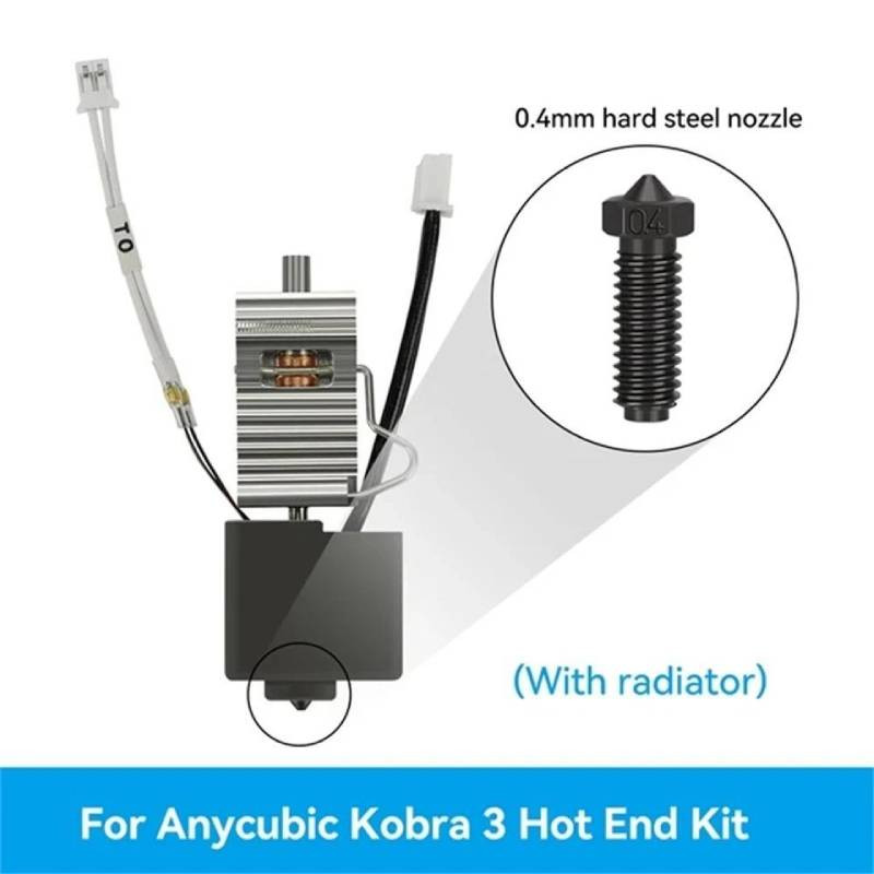 HzdaDeve Hotend Extrudeuse Kobra 3 Max Combo – 0.4mm + Bonus 0.6 & 0.8mm, Buse Acier Trempé Amovible, Impression Haute Vitesse !