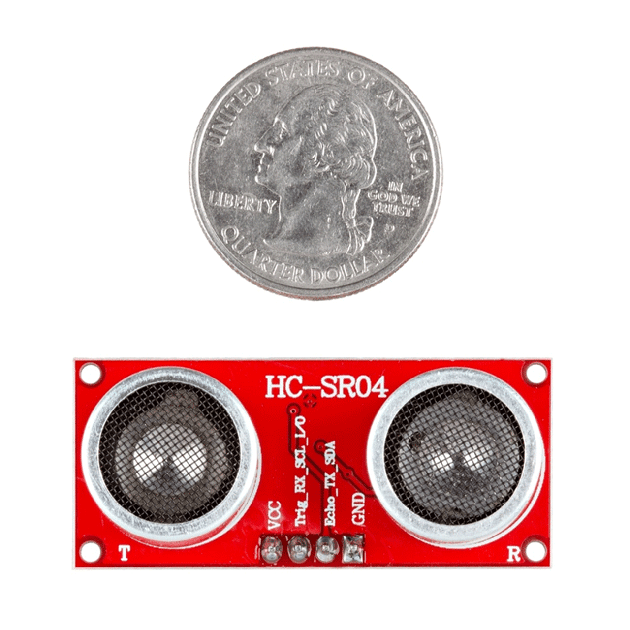 Ultrasonic Distance Sensor – HC-SR04 Red (3.3V–5V, 2cm–400cm) - Buy ...