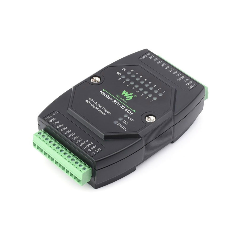 Industrial 8-Channel Modbus RTU DC 7~36V Input & Output Module | RS485 ...
