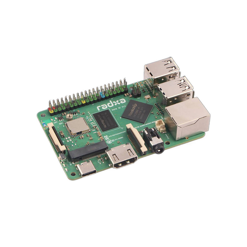 Radxa ROCK 3C RK3566 SBC with WiFi 6 Bluetooth 5.4 LPDDR4 RAM M.2
