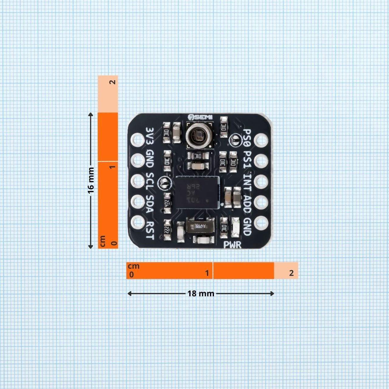7Semi BNO055 BMP585 10DOF Absolute Orientation Sensor Module with I2C