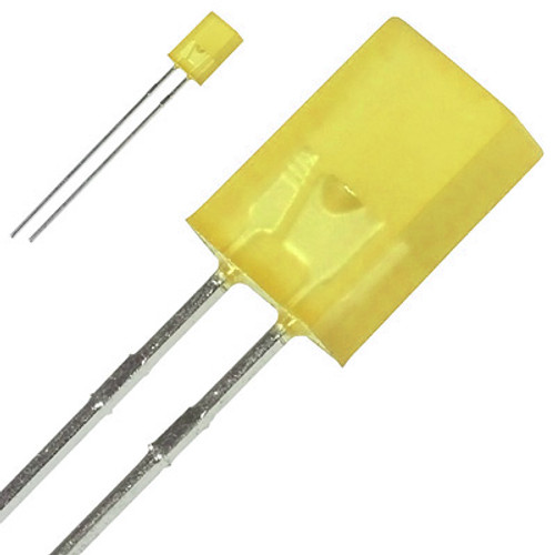 5mm Rectangle Yellow LED 2Pin Through Hole Flat Top LED Yellow Diffused LED