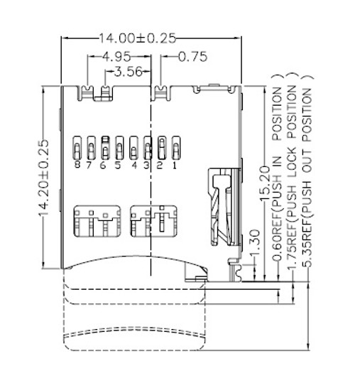 Micro SD Card Holder Lock Type MUP-M615