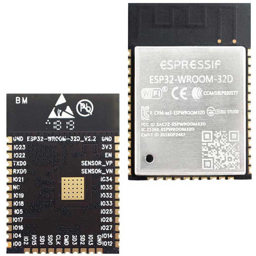 ESP32-WROOM-32D - Wi-Fi+BT+BLE MCU Module (SPI Flash 4MB, PCB Antenna) - Espressif
