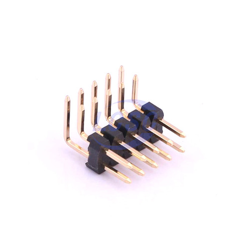X4621WR-2x05I-C28D40 - 2x5 Pin 2.0mm Pitch Male Square Pin Right Angle Header Connector