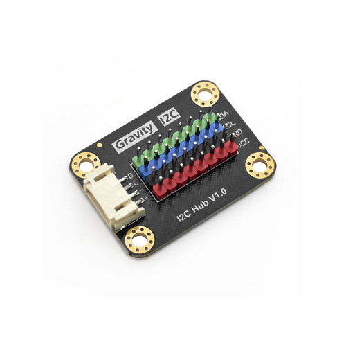 Gravity I2C HUB module with 8 expansion ports for connecting multiple I2C sensors and devices to microcontrollers