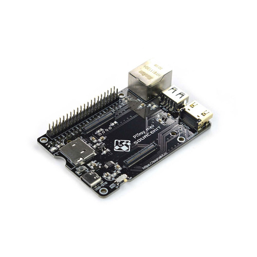 PiTray Mini carrier board for Raspberry Pi Compute Module 4 with Gigabit Ethernet, HDMI output, GPIO header, and cluster computing support