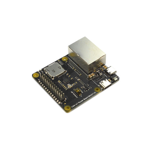 Raspberry Pi Compute Module 4 IoT Router Carrier Board Mini with dual Gigabit Ethernet ports, GPIO header, and OpenWRT support