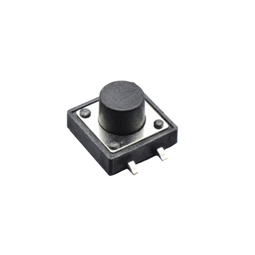 TS127TP 4 pin SPST Round Button Tactile Switch 12.0x12.0x7.0 mm, Gull Wing Pin Style, 12V DC