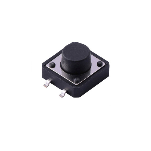 TS127TP 4 pin SPST Round Button Tactile Switch 12.0x12.0x7.0 mm, Gull Wing Pin Style, 12V DC