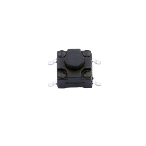 TS665TPFS 4 pin Black Round Button SPST Tactile Switch with Gull Wing Pin Style 6.15x6.15x5mm 12V