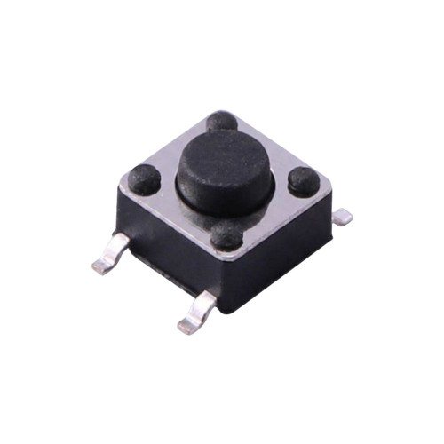 4 Pin SPST Tactile Switch with Round Button Actuator - 6.0x6.0x4.3mm, 12V 50mA