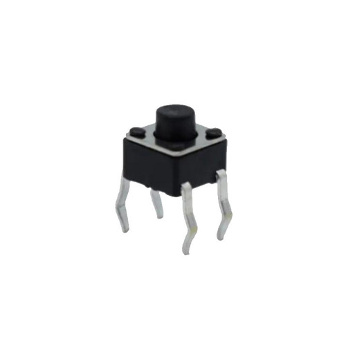 TS4543CJ 4 Pin SPST Round Button Straight Tactile Switch, 4.5x4.5x4.5mm with black actuator