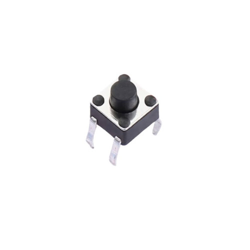 TS4543CJ 4 Pin SPST Round Button Straight Tactile Switch, 4.5x4.5x4.5mm with black actuator