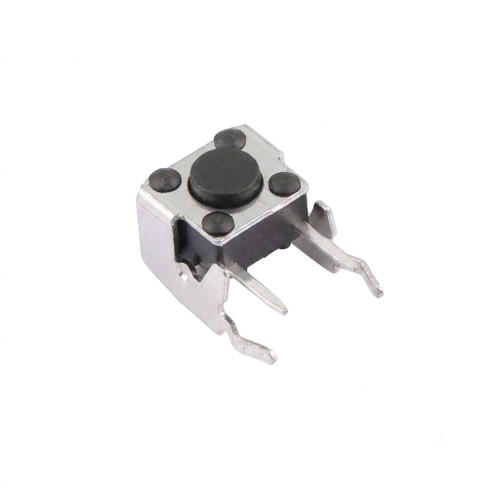 TS665ZJ 2 pin SPST Round Button Lying Tactile Switch with Black Actuator 6.2x6.2x4.3mm 12V 50mA