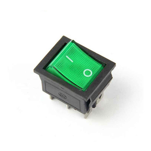 KCD2-202N 12V 2 Way Rocker Switch DPDT ON-ON Operation, standard black housing with red/green colored buttons