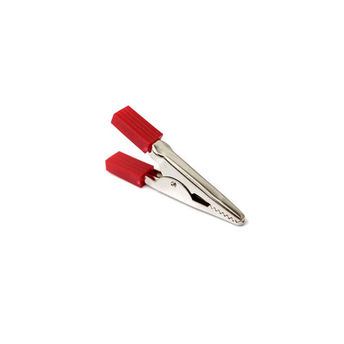 WD028A Test Leads Alligator Clips 5A, 33mm - Red and black alligator clips with insulation.