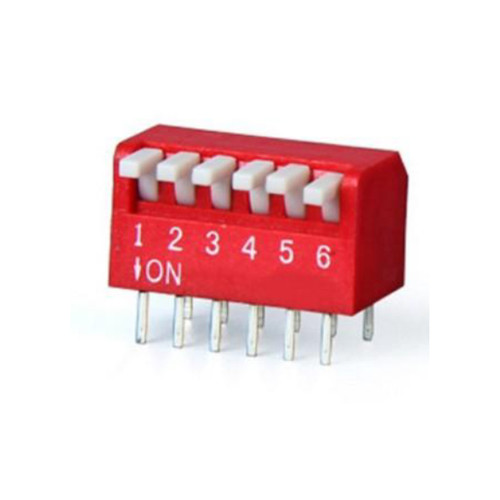 DP-06R Half-Pitch DIP Switches, 10 Pin, Surface Mount, Brass Terminal with Gold Plating, 100mA 50VDC, Red color