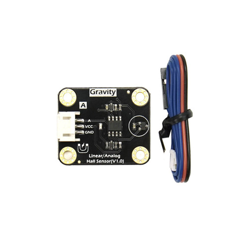Gravity: Linear/Analog Hall Effect Sensor ±1200 GS - High-precision magnetic field detection device with advanced Hall effect circuitry and broad compatibility with Arduino, micro, and UNIHIKER.