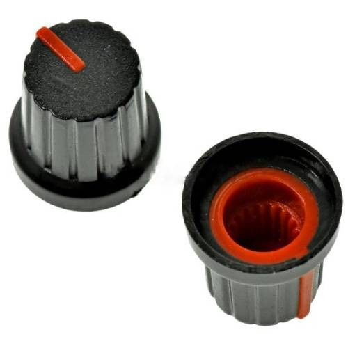 KA485-4 plastic audio control knob for 18 teeth knurled shaft potentiometers, used in mixers, amplifiers, and electronics