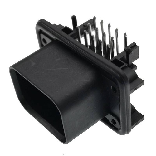 AMPSEAL 14-pin male automotive connector with panel mount design and sealed body