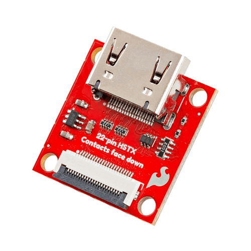 SparkFun HSTX to DVI Breakout board with 22-pin flex cable connector and HDMI connector for DVI output