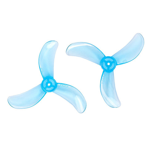 1608 40mm PC 3 Blade 1.2mm Clear Blue Propeller – 4 Pairs for Micro FPV and Whoop Drones