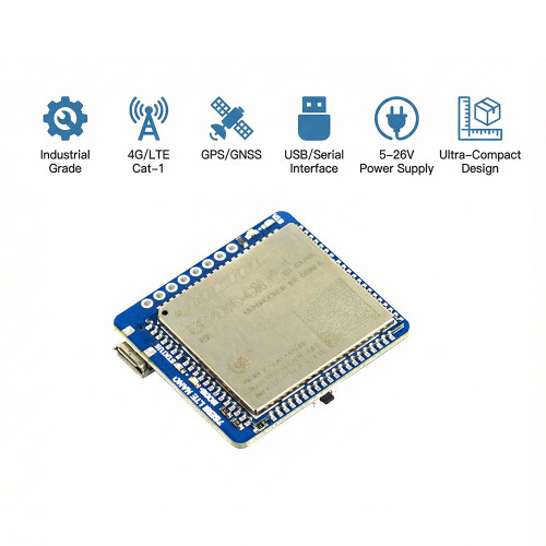 7Semi EC200G CN LTE Cat 1 GNSS nano industrial modem with USB UART ports and FPC antenna