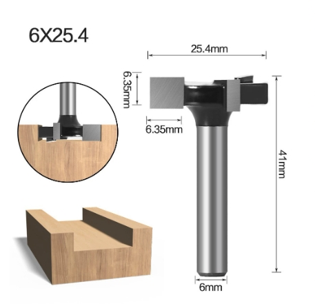 Twotrees three-Edged 6mm Groove Cutter  with YG6 alloy cutting heads